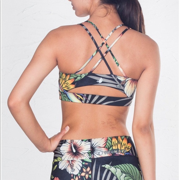 Eagle Rock Werkshop Floral Night Sports Bra XS - Picture 3 of 3